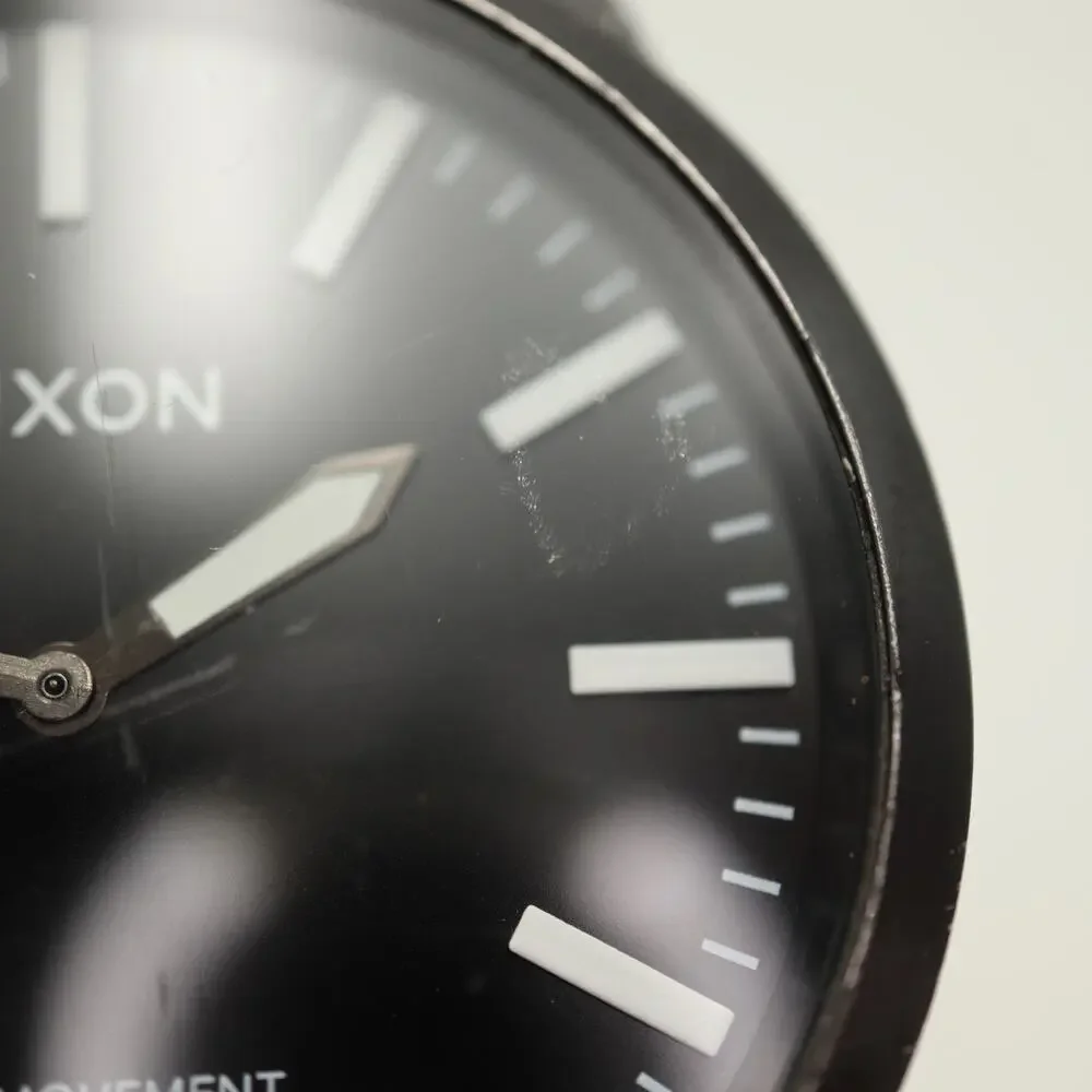Nixon The Magnified Black White 48mm Swiss Lefty Watch UPSIDEDOWN DATE Working